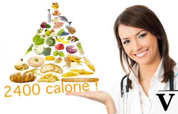 Dieta de 2400 calorías, ejemplo